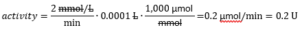 Activity is equal to rate times total volume.